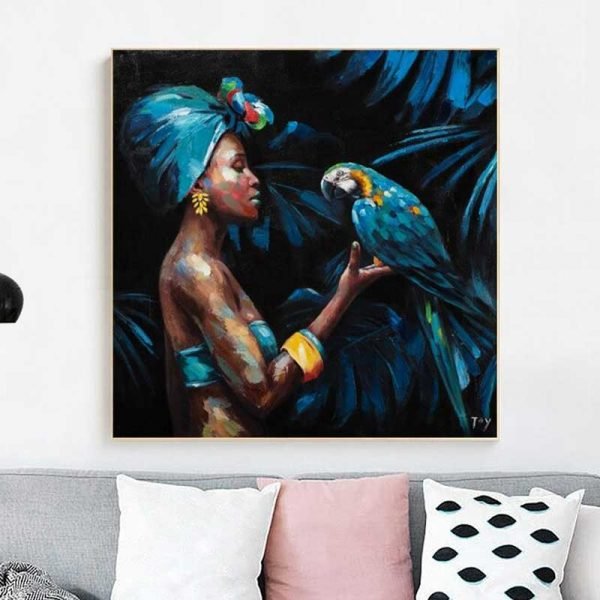 African painting of woman