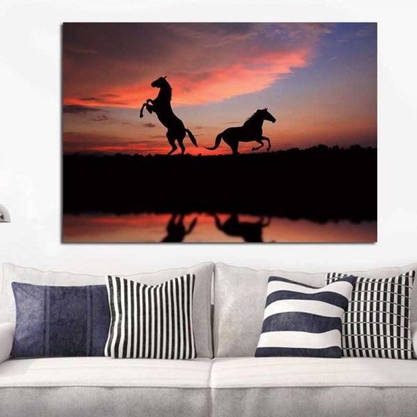 Horses at sunset