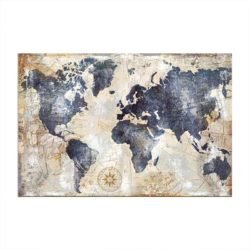 Old world map blue