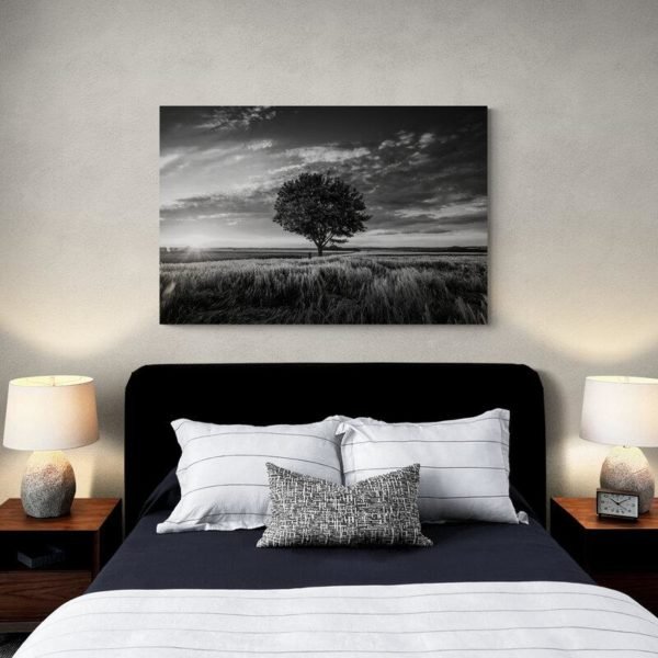 Black and white tree painting