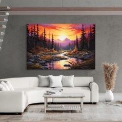 landscape art sunset