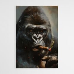 gorilla smoking cigar painting