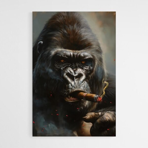 gorilla smoking cigar painting