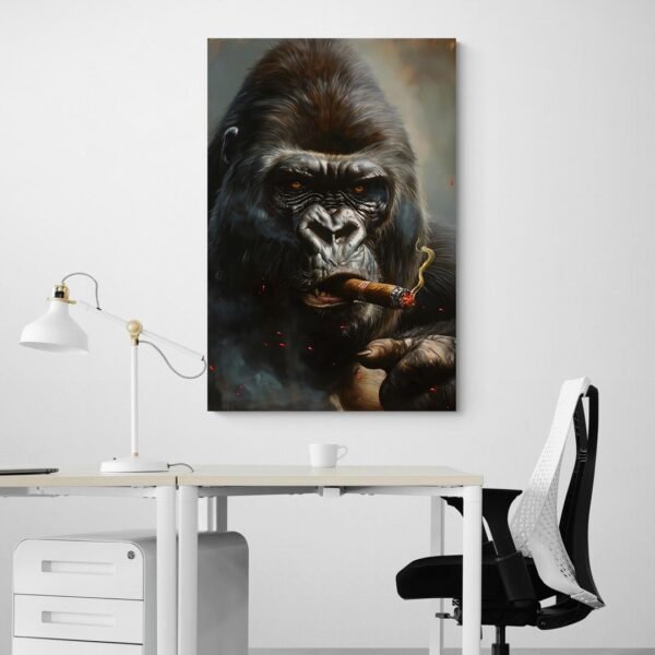 gorilla smoking cigar painting